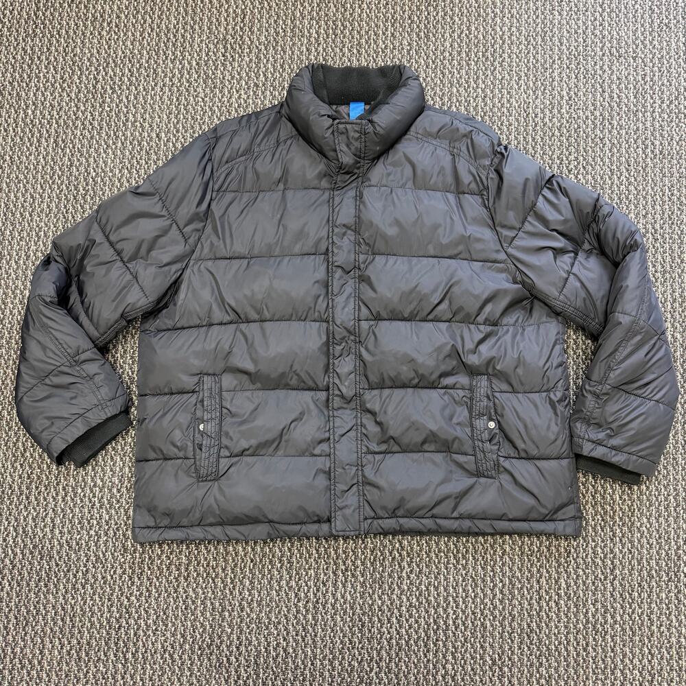 Andrew Marc Mens Black Full Zip Quilted Puffer Jacket Weather Resistant Size 2XL